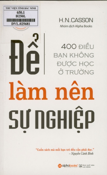 Để làm nên sự nghiệp