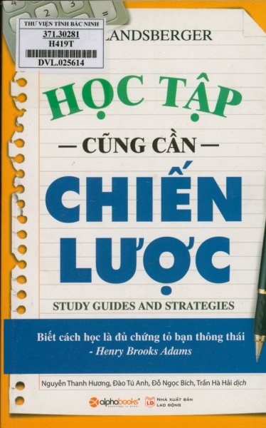 Học tập cũng cần chiến lược